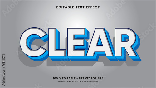 Editable clear text effect with 3d style