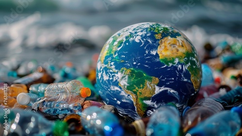 A globe lies amidst a tide ...