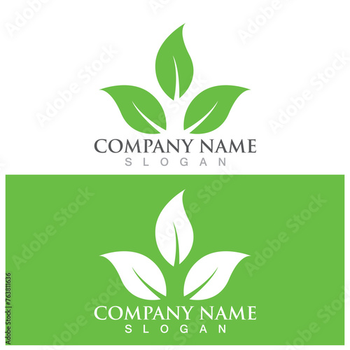leaf ecology logo and vector template