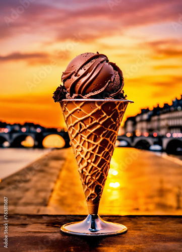 ice cream in a glass