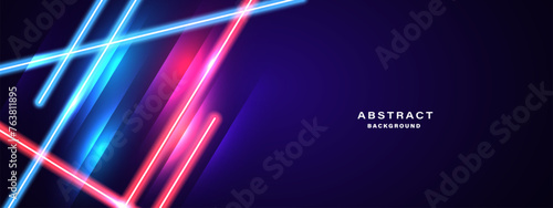 Abstract glowing neon lights background vector.	
