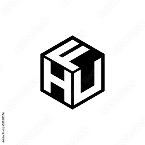 HUF letter logo design in illustration. Vector logo, calligraphy designs for logo, Poster, Invitation, etc.