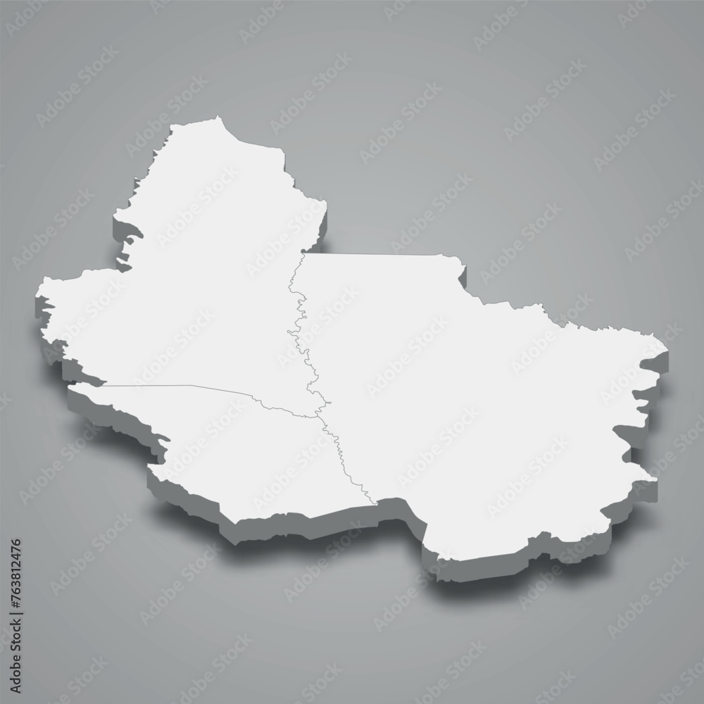 3d isometric map of Hambol is region of Ivory Coast