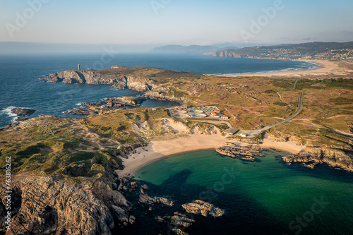 Aerial View Praia Da Cristina, Galicia, Province of A Coruña, Spain photo