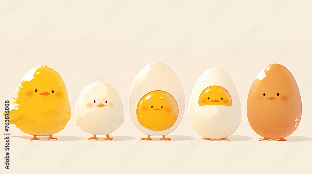 Playful illustration features a sunny side up egg with a shiny yolk next to a smiling cracked eggshell, evoking a sense of breakfast fun. Playful illustration features a sunny side up egg with a shiny yolk next to a smiling cracked eggshell, evoking a sense of breakfast fun.