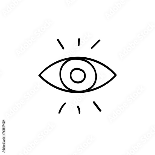 Hand Drawn flat icon for eye