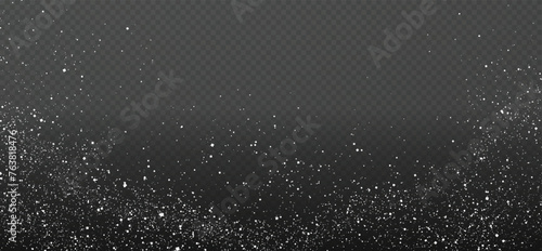 Set Design element for kitchen, bakery, advertising, video. Powder sugar explosion or splash png, falling flour, salt powder falling gently. Top view 3d effect	
