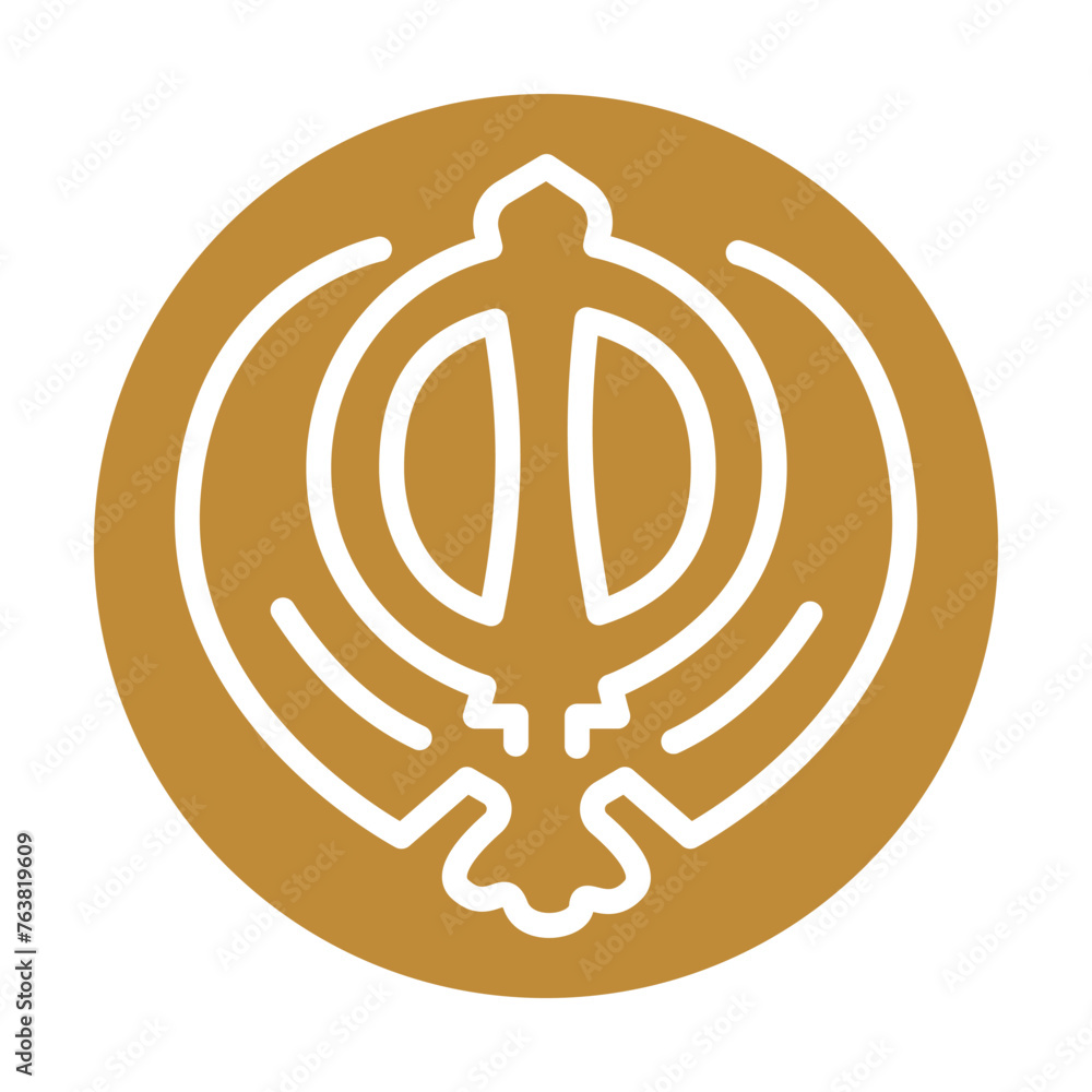 Obraz premium Sikhism black icon. Religion isolated element.