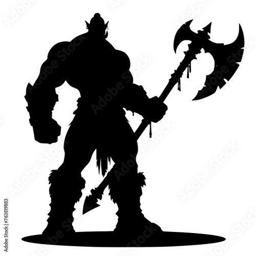 Orc Warrior Silhouette Miniature RPG Wargaming photo