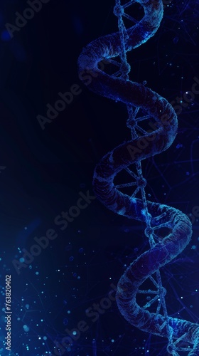 DNA Gene combination background with dark gradient background.