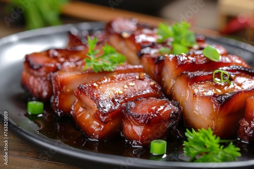 Popular Chinese dish char siu. Generative AI