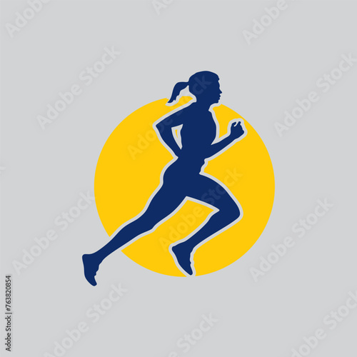 Trail Running Logo vector graphic of illustration 
