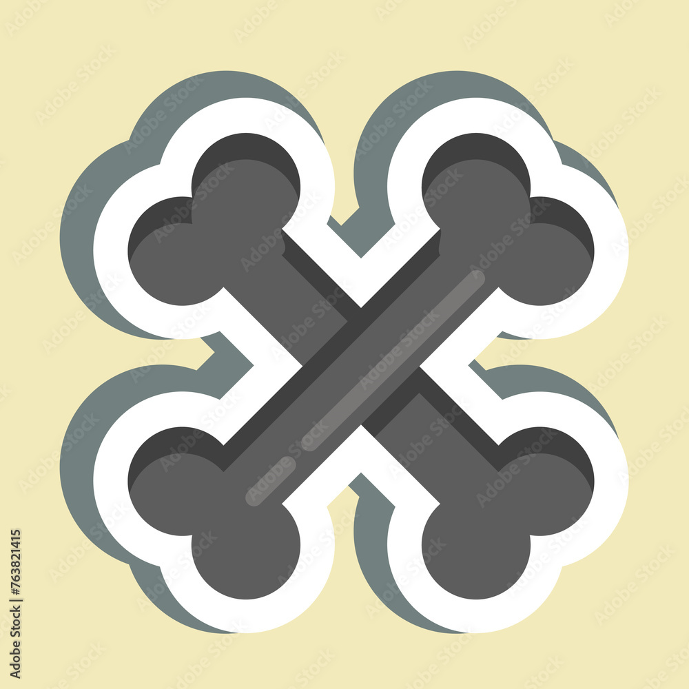Sticker Bones. suitable for Halloween symbol. simple design editable. design template vector. simple illustration Sticker Bones. suitable for Halloween symbol. simple design editable. design template vector. simple illustration