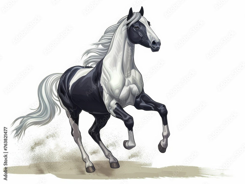 Horse on isolated white and clean background equine cartoon realistic Horse on isolated white and clean background equine cartoon realistic