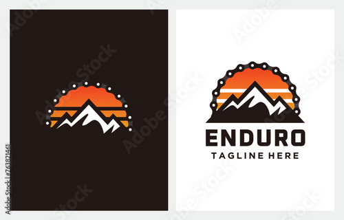 Mountain Bike Gear Chain Enduro logo design 
