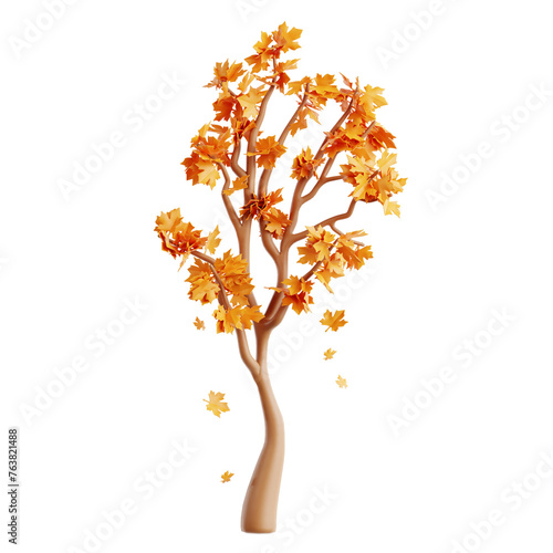 Stately Maple Tree 3D Icon Illustration