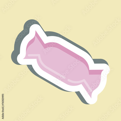 Sticker Candy. suitable for Halloween symbol. simple design editable. design template vector. simple illustration