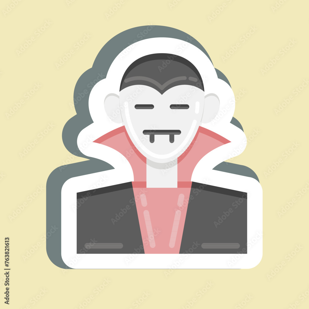 Sticker Dracula. suitable for Halloween symbol. simple design editable. design template vector. simple illustration Sticker Dracula. suitable for Halloween symbol. simple design editable. design template vector. simple illustration