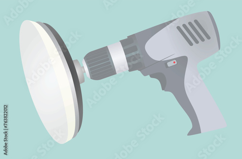 Drill polish brush. vector illustration