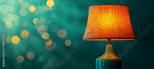 bright lamp on the emerald background