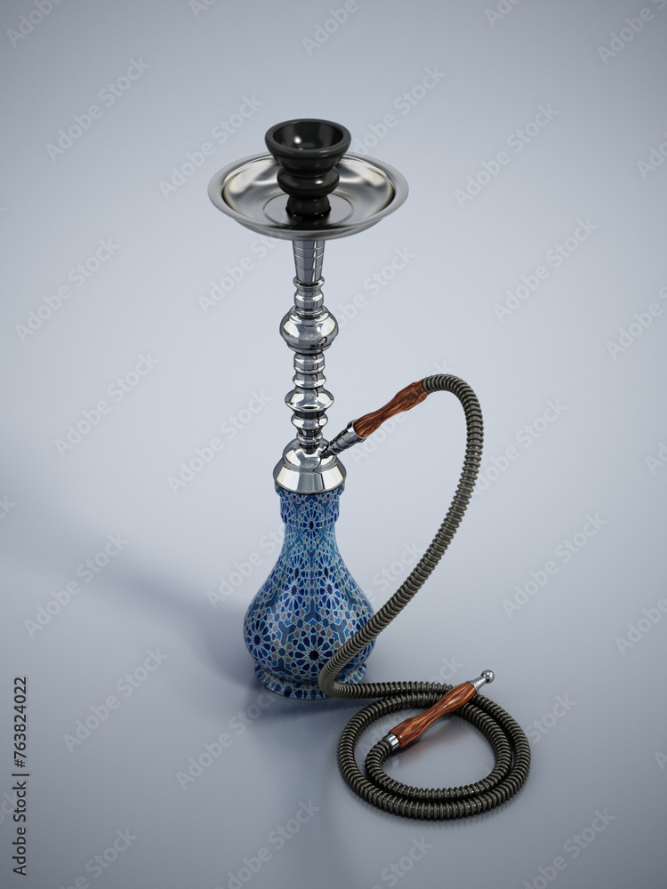Hookah isolated on gray background. 3D illustration Hookah isolated on gray background. 3D illustration