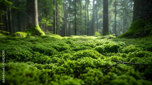 Lush Moss-Covered Forest Floor Invites Closer Appreciation of Nature's Miniature Landscapes and Ecological Wonders