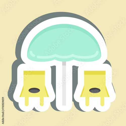 Sticker Beach. suitable for City Park symbol. simple design editable. design template vector. simple illustration