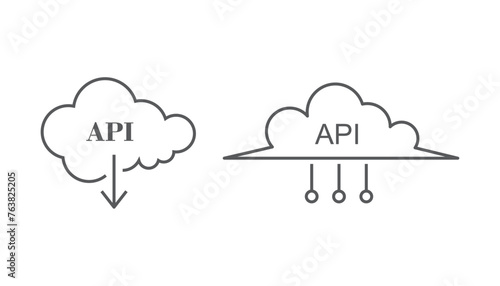 API Cloud icon design, isolated on white background, vector illustration
