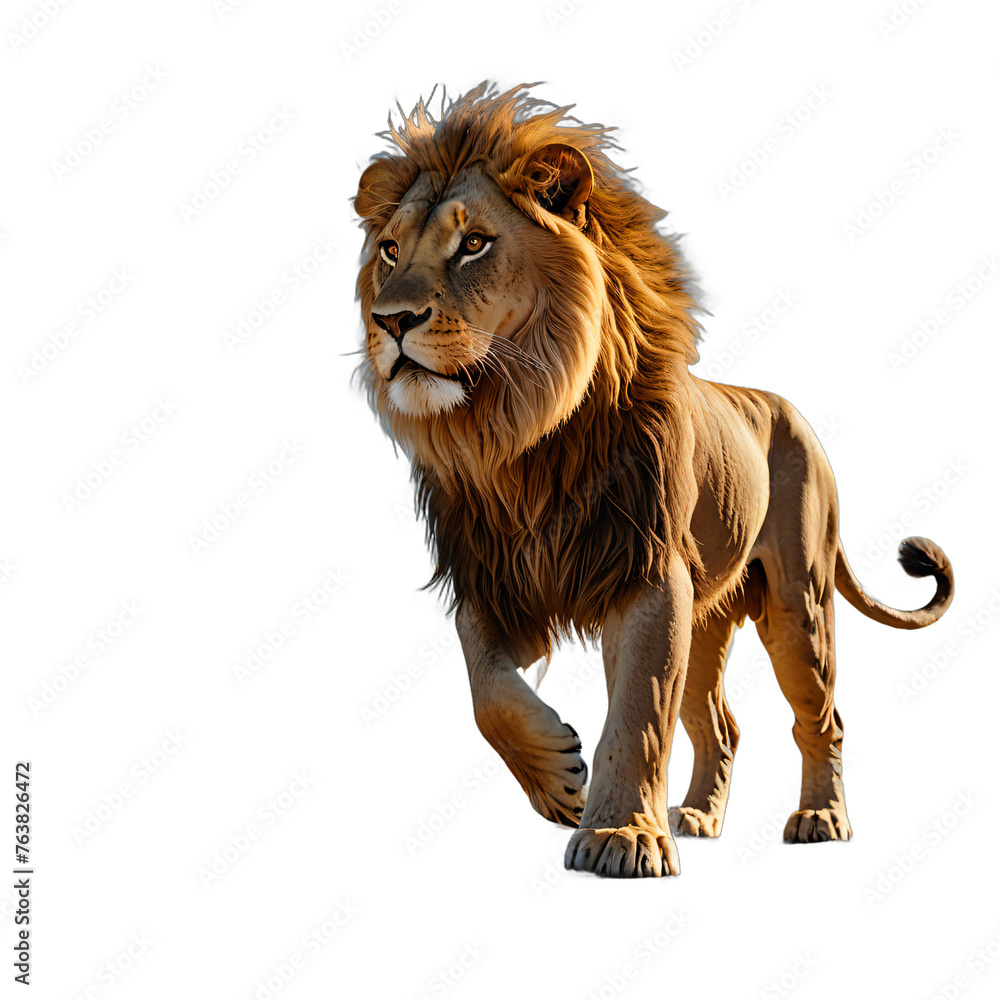 Obraz premium lion isolated transparent background PNG. ai generated