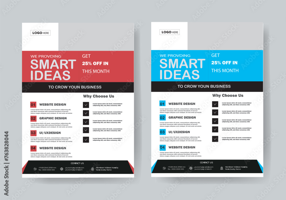 buseiness flyer template 2 color design