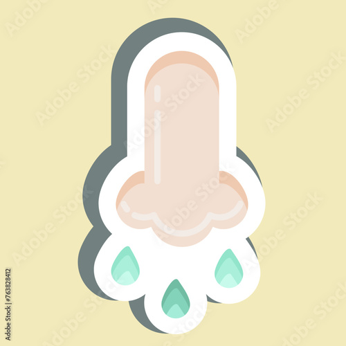 Sticker Runny Nose. suitable for flu symbol. simple design editable. design template vector. simple illustration