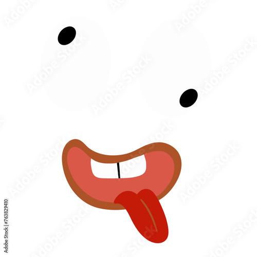 Funny Face conjures up an image of a mouth contorted into a playful or comical expression. In the picture, you might see exaggerated features such as large lips, crooked teeth.