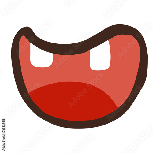 "funny mouth" conjures up an image of a mouth contorted into a playful or comical expression. In the picture, you might see exaggerated features such as large lips, crooked teeth, or a tongue sticking