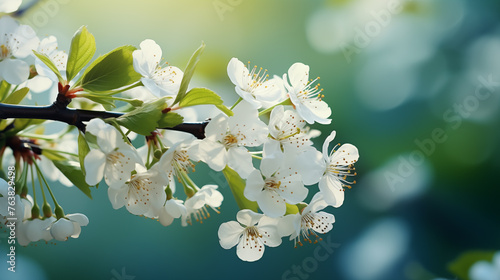 Spring blooming trees. flowers spring landscape with blooming tree. © Pakhnyushchyy