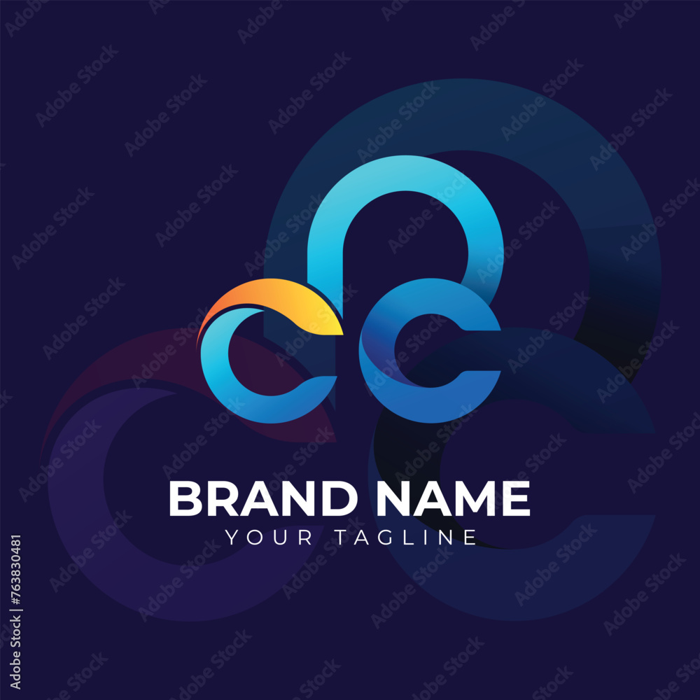 Letter cc logo, vector gradient logo template Letter cc logo, vector gradient logo template