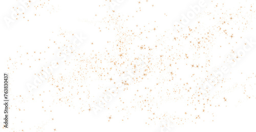 Glittering gold strars dust particles seamless on transparent background. Gold stardust sparkles. Sparkling shiny gold dust particles. Png image. photo