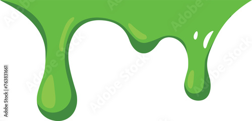 Green goo spill. Toxic liquid dripping border