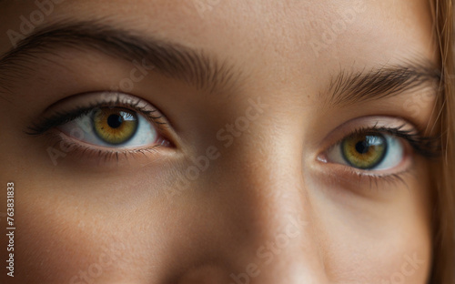 Girl's eyes close up brown