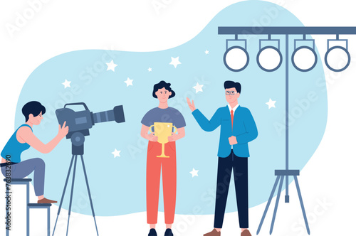 Sport award tv broadcast. Event streaming concept