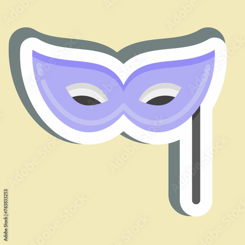 Sticker Masquerade. suitable for education symbol. simple design editable. design template vector. simple illustration