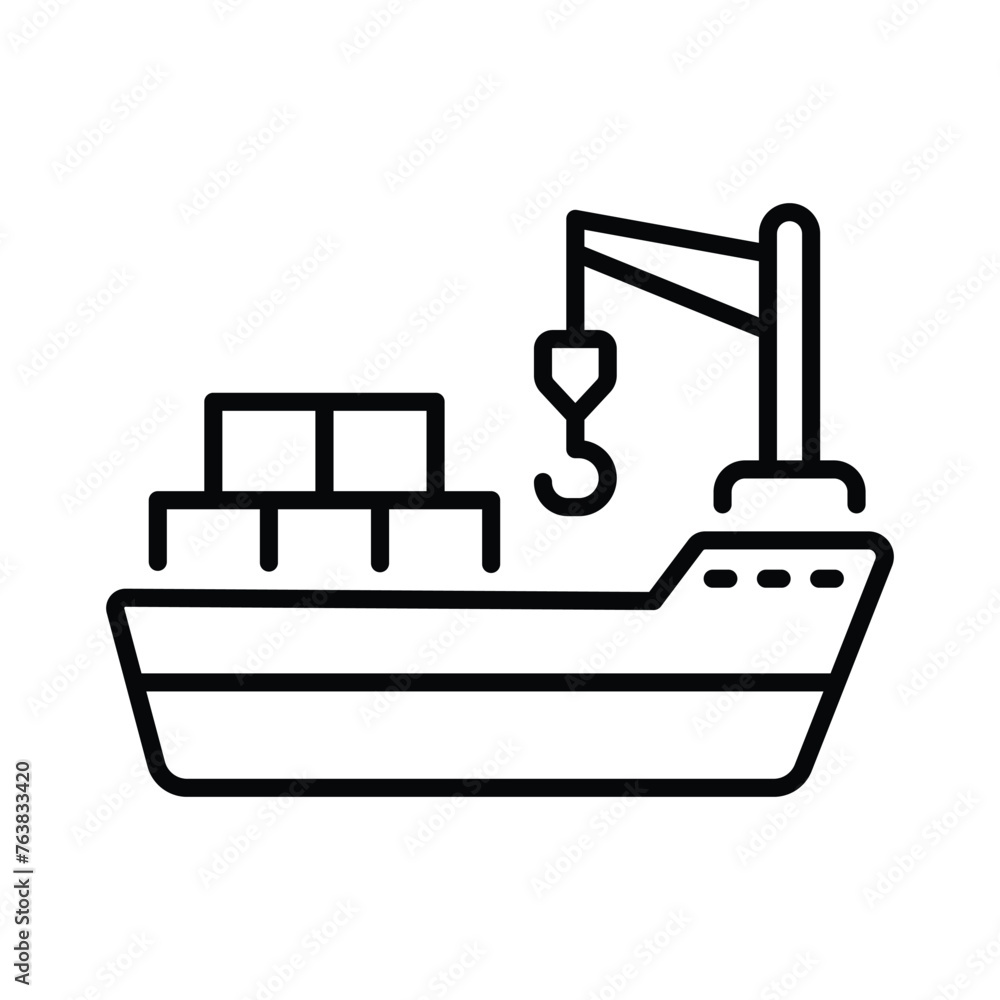 Cargo Ship icon editable stock vector illustration Cargo Ship icon editable stock vector illustration