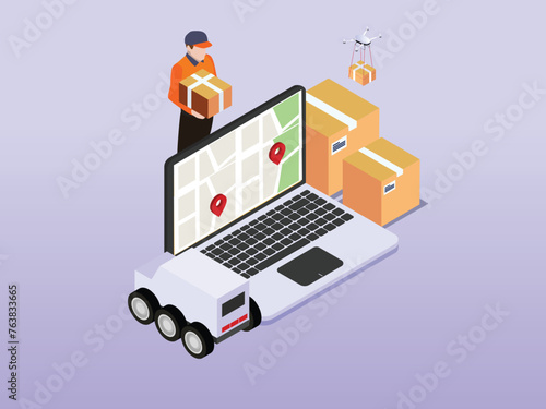 Delivery service in online store shipment