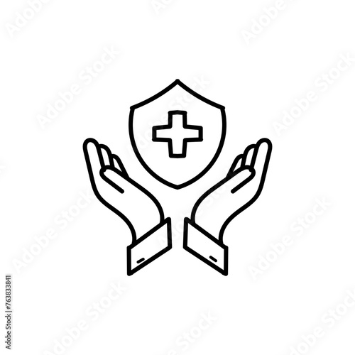 Hand Drawn flat icon for life insurance