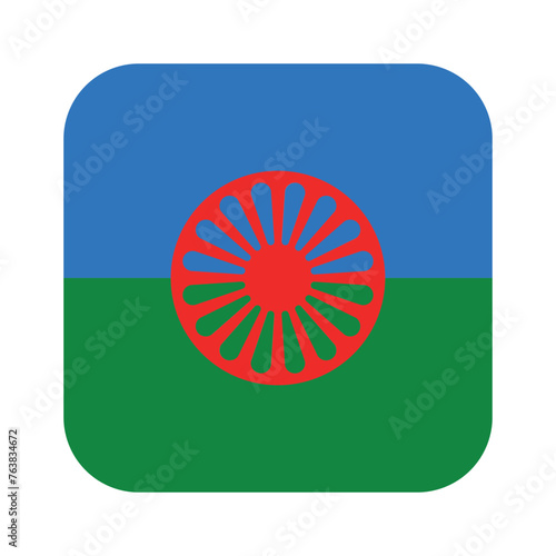 vector gipsy flag in a square on white background