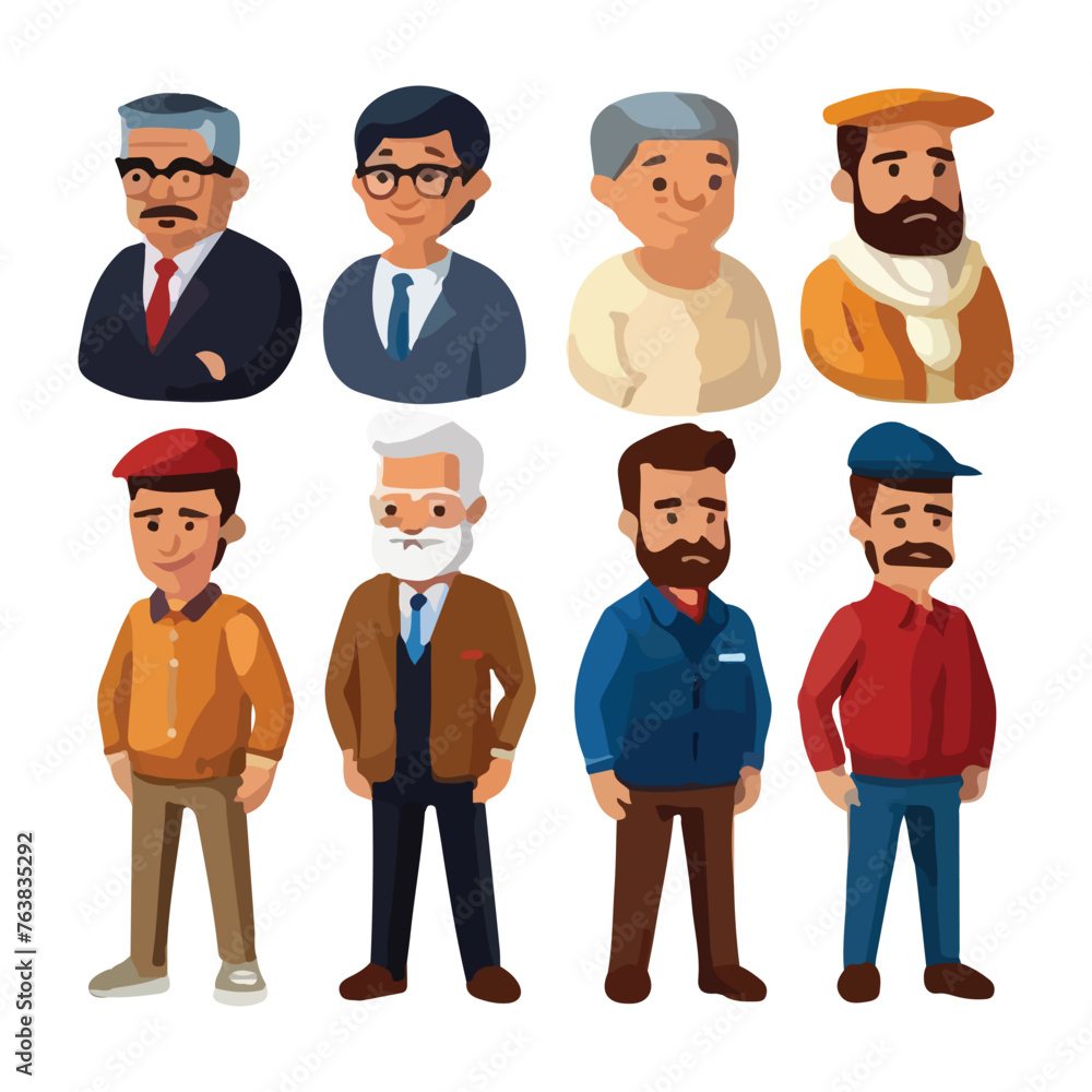  Different isomeric people vector set 