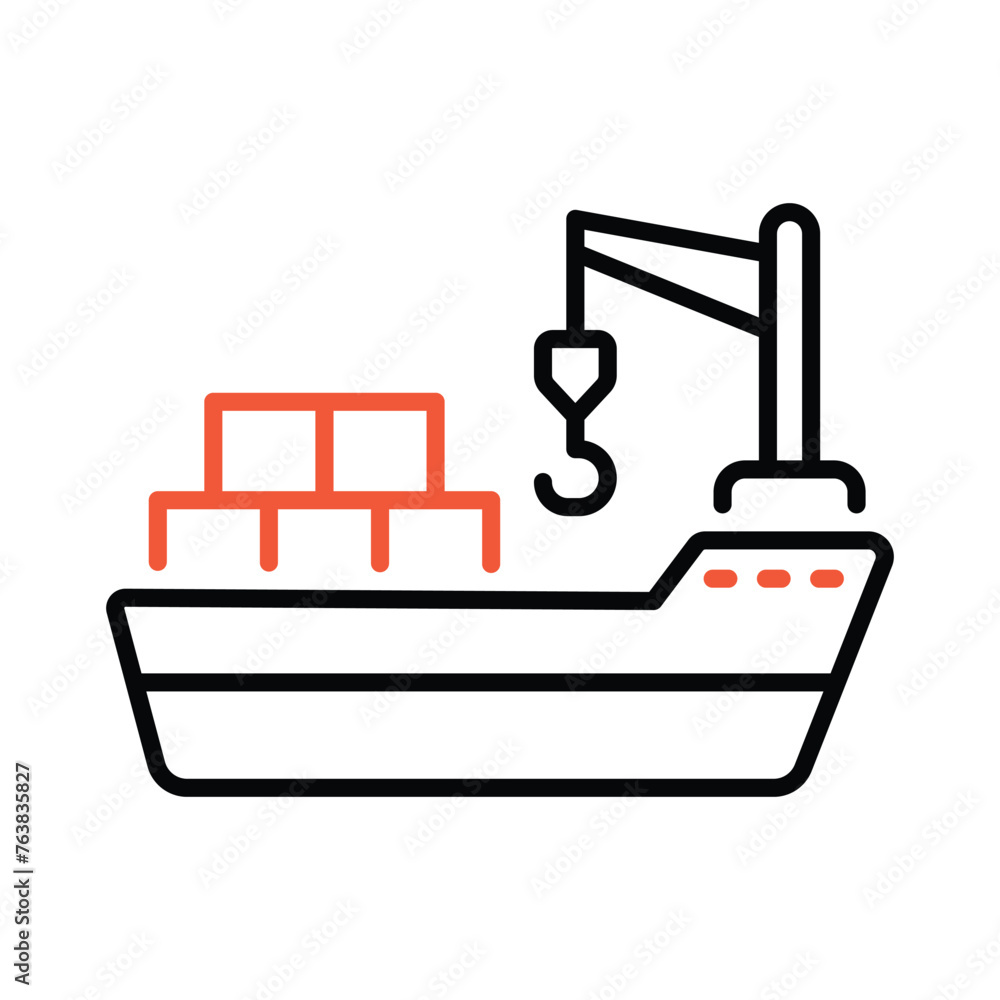 Cargo Ship icon editable stock vector illustration Cargo Ship icon editable stock vector illustration