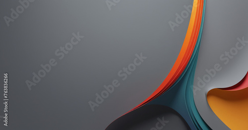 Abstract wallpaper background with smooth and curved lines created by folding wavy paper in the shape of waves, featuring colorful color.