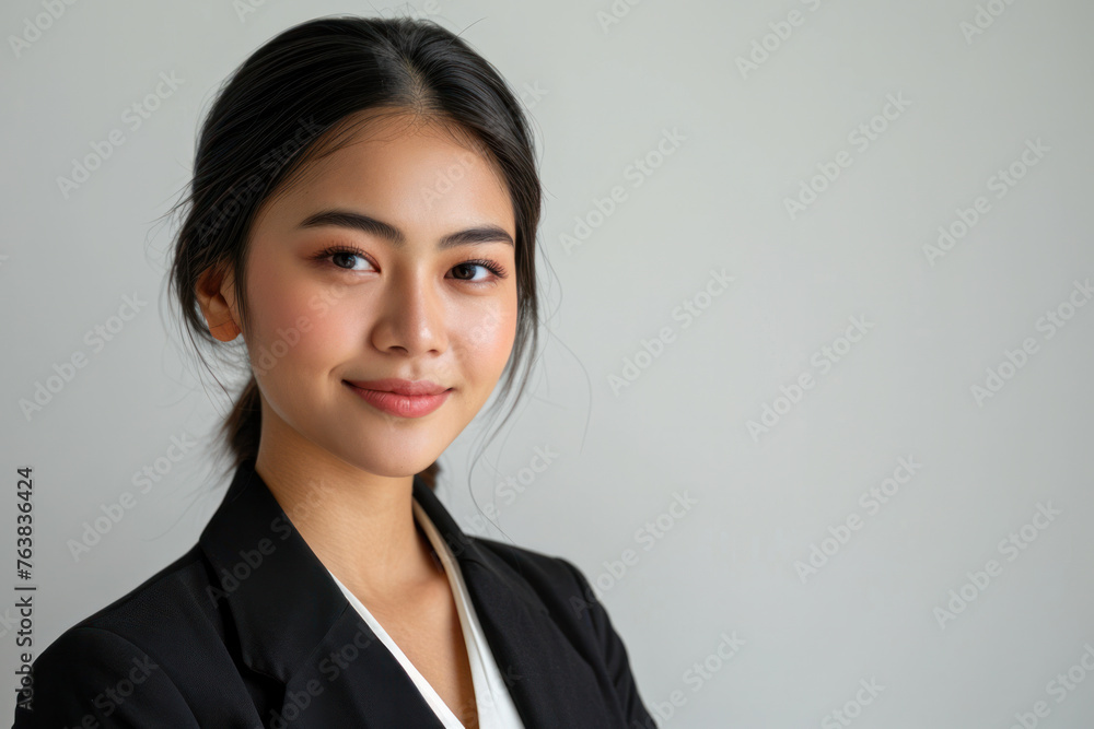 Confident businesswoman smiling in formal attire. Professional portrait. Confident businesswoman smiling in formal attire. Professional portrait.