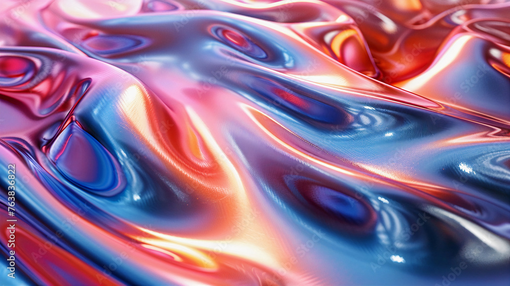 Fototapeta premium Abstract background with wavy lines. Smooth waves of liquid consistency. Generative AI