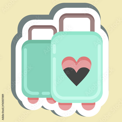 Sticker Suitcase. suitable for Summer symbol. simple design editable. design template vector. simple illustration